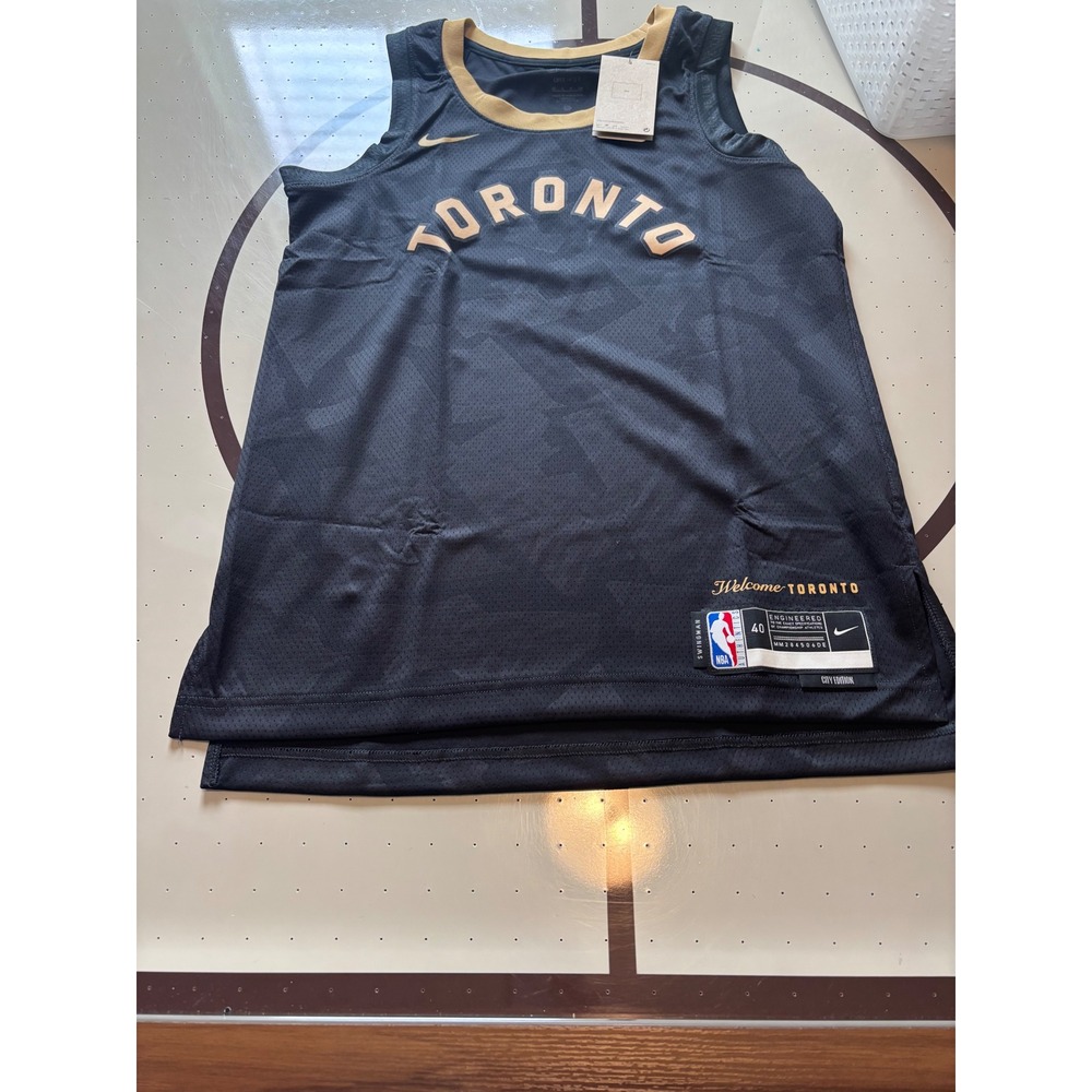 Nike Toronto Raptors City Edition Swingman Jersey Black Gold Mens Small 40 NEW